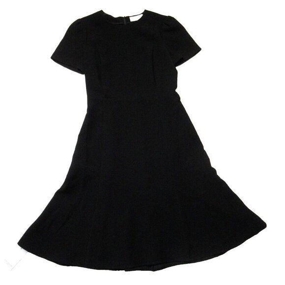 NWT MM. Lafleur The Inez 1.0 in Black Staccato Textured Fit & Flare Dress 6 - Picture 2 of 7